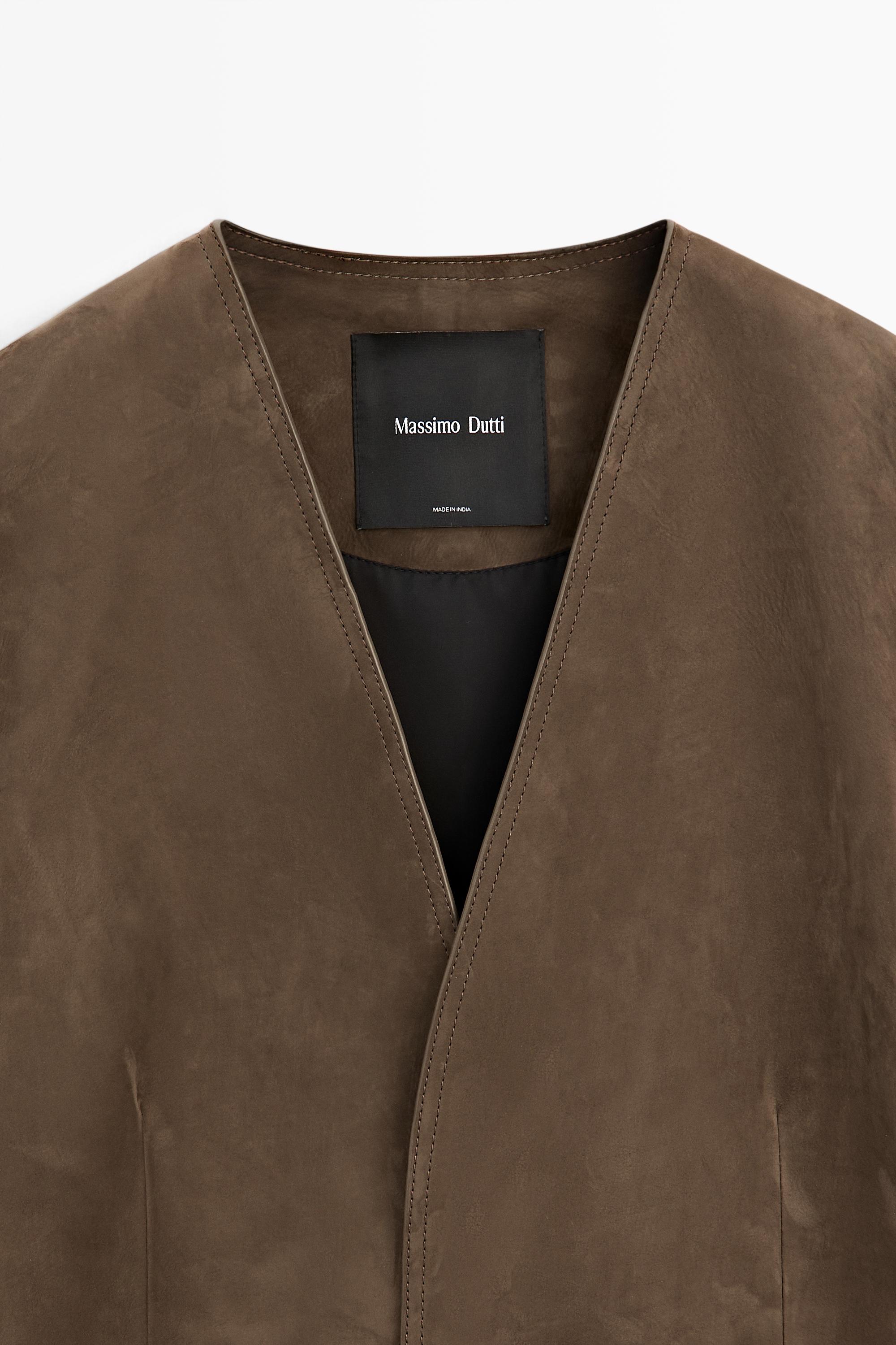 Blazer en cuir et daim